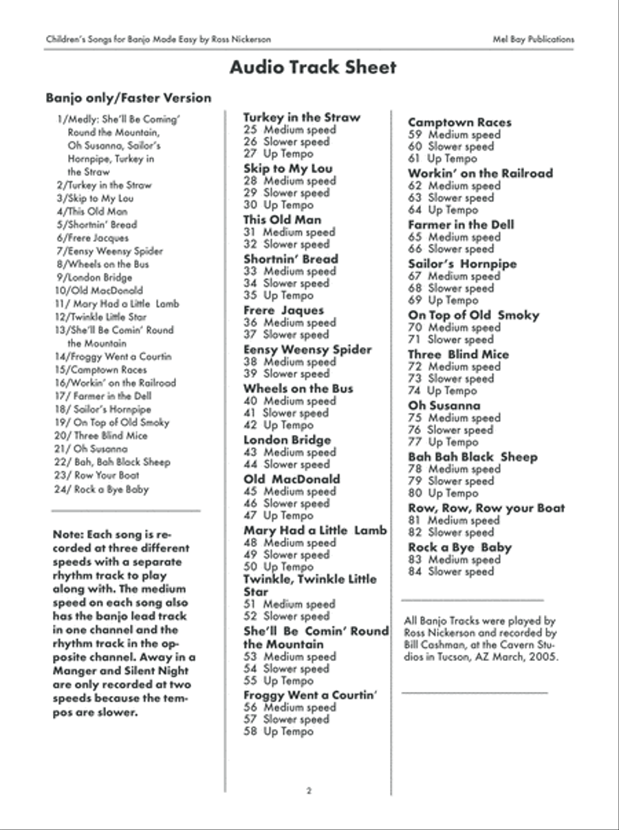 Children's Songs for Banjo Made Easy Banjo scores gallery preview page 3