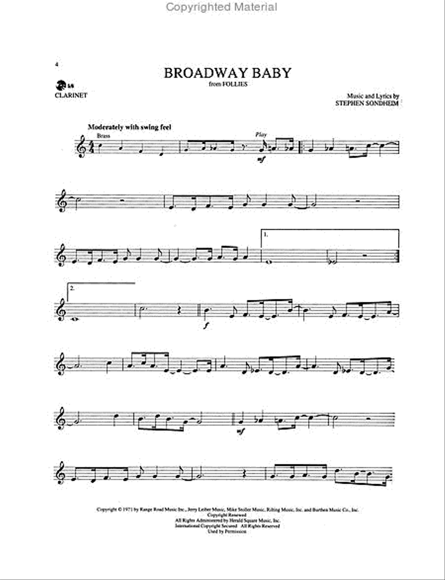 Stephen Sondheim - Broadway Solos Clarinet Solo scores gallery preview page 2