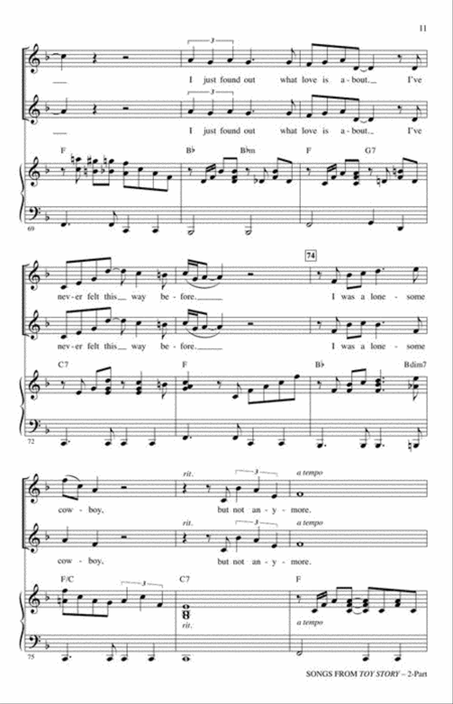Songs from Toy Story (Choral Medley) 2-Part scores gallery preview page 4