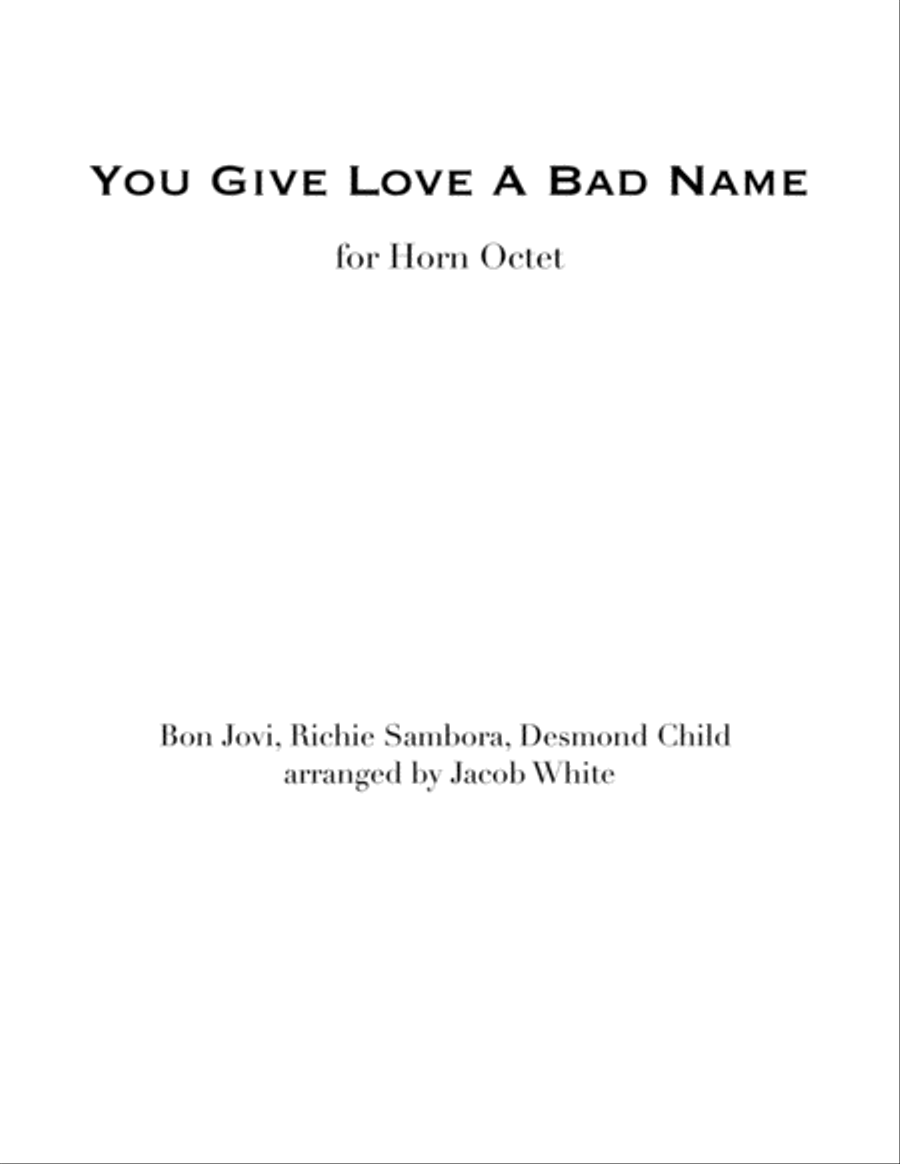 You Give Love A Bad Name Horn scores gallery preview page 1