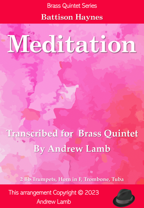 Book cover for Battison Haynes | Meditation | for Brass Quintet