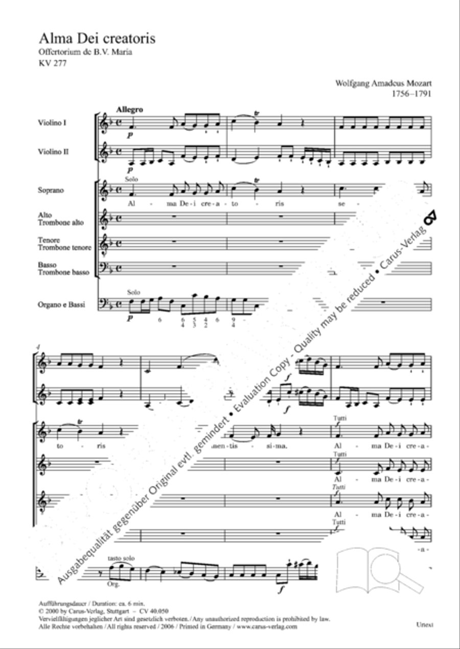 Regina coeli in B-Flat Major, K. 127 4-Part scores gallery preview page 133