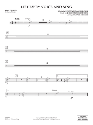 Book cover for Lift Ev'ry Voice And Sing (arr. Paul Murtha) - Percussion 2