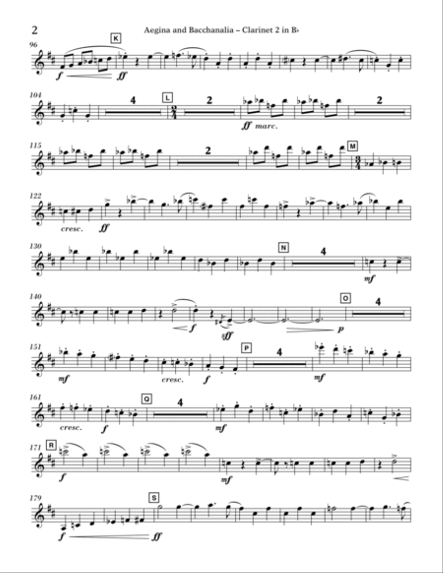 Aegina and Bacchanalia (from Spartacus) - Bb Clarinet 2 B-Flat Clarinet scores gallery preview page 2