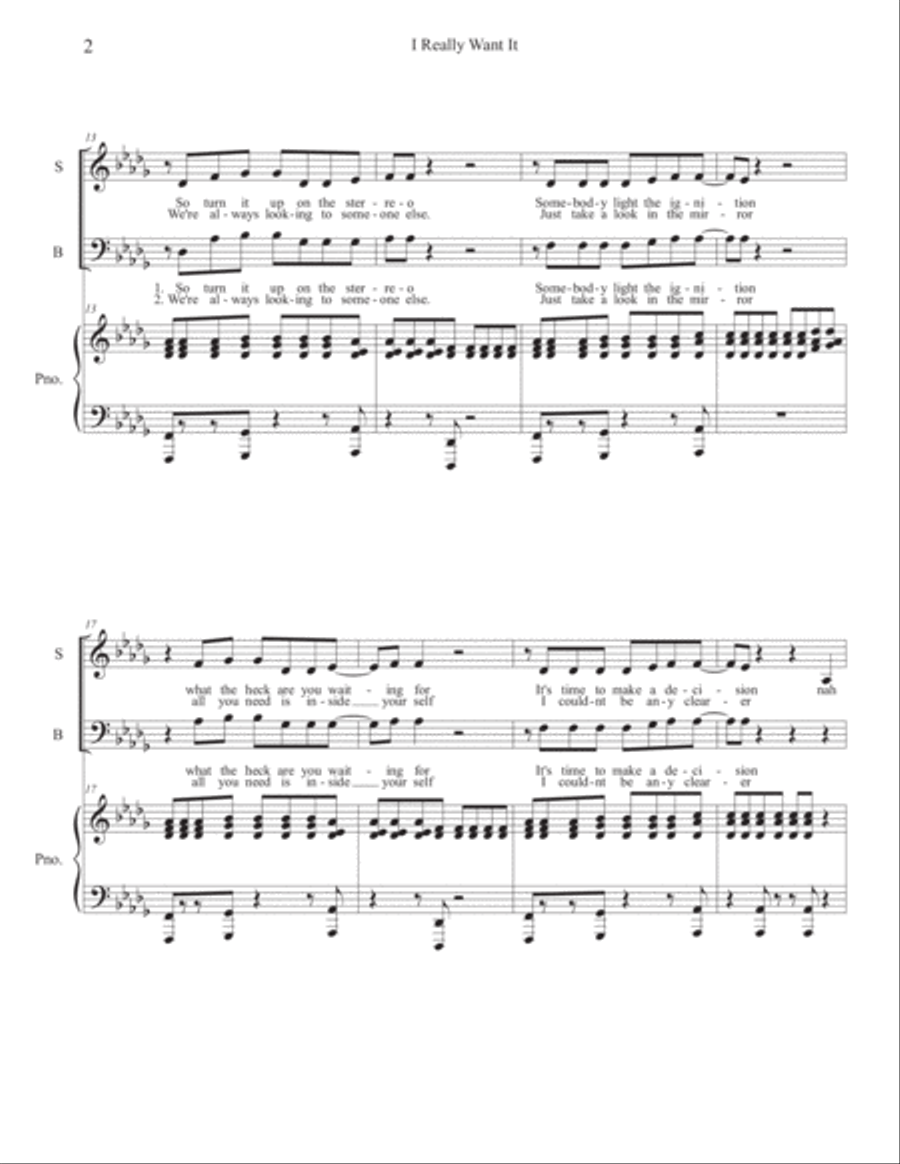 I Really Want It 3-Part scores gallery preview page 3