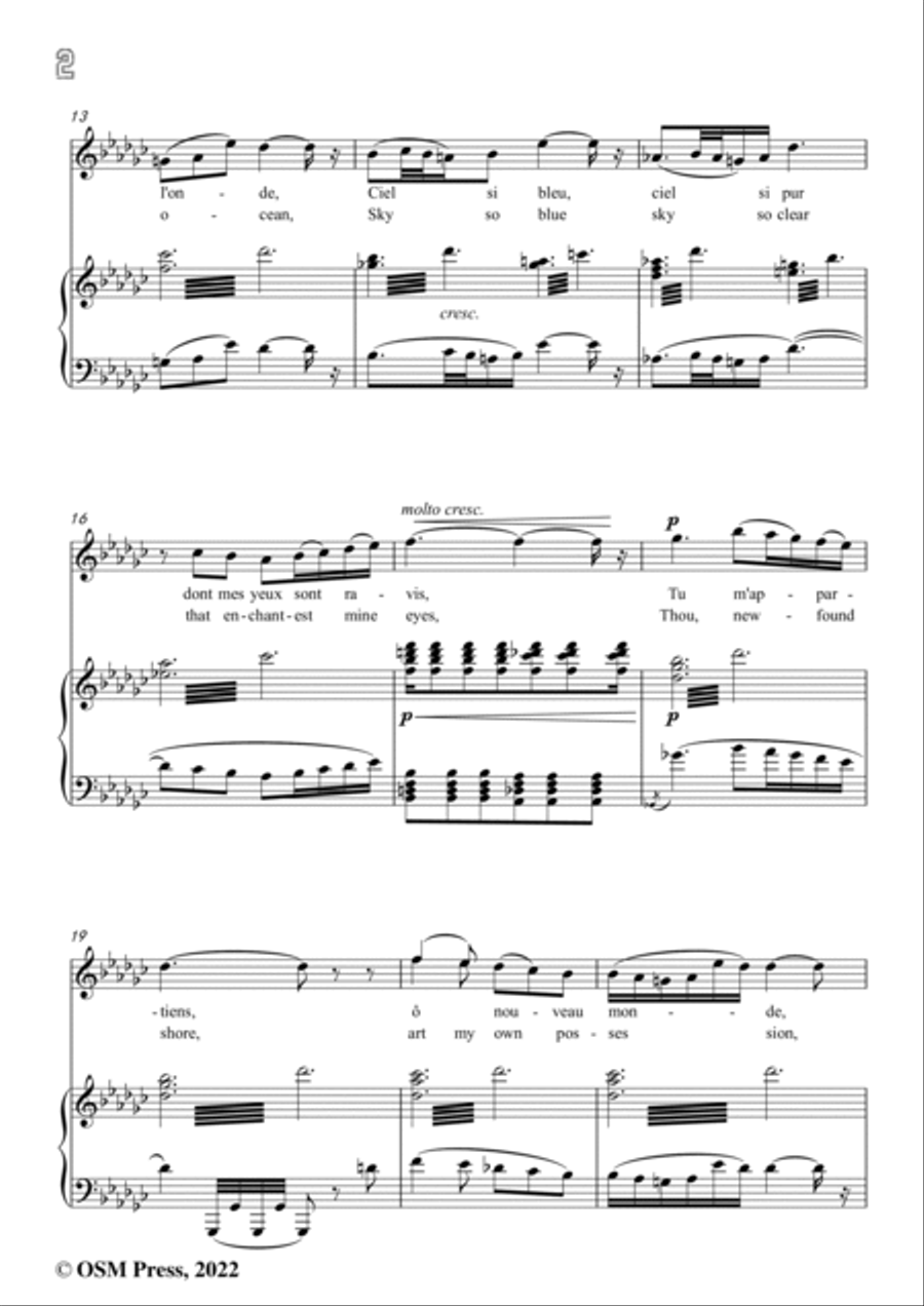 Meyerbeer-O paradis sorti de l'onde,in G flat Major,from L'Africaine,for Voice and Piano Voice Solo scores gallery preview page 4