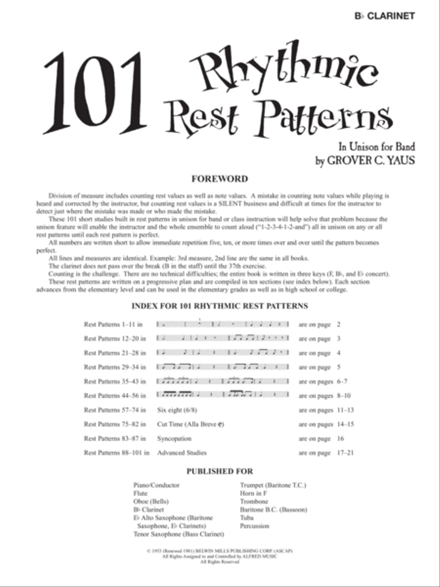101 Rhythmic Rest Patterns Concert Band Methods scores gallery preview page 2