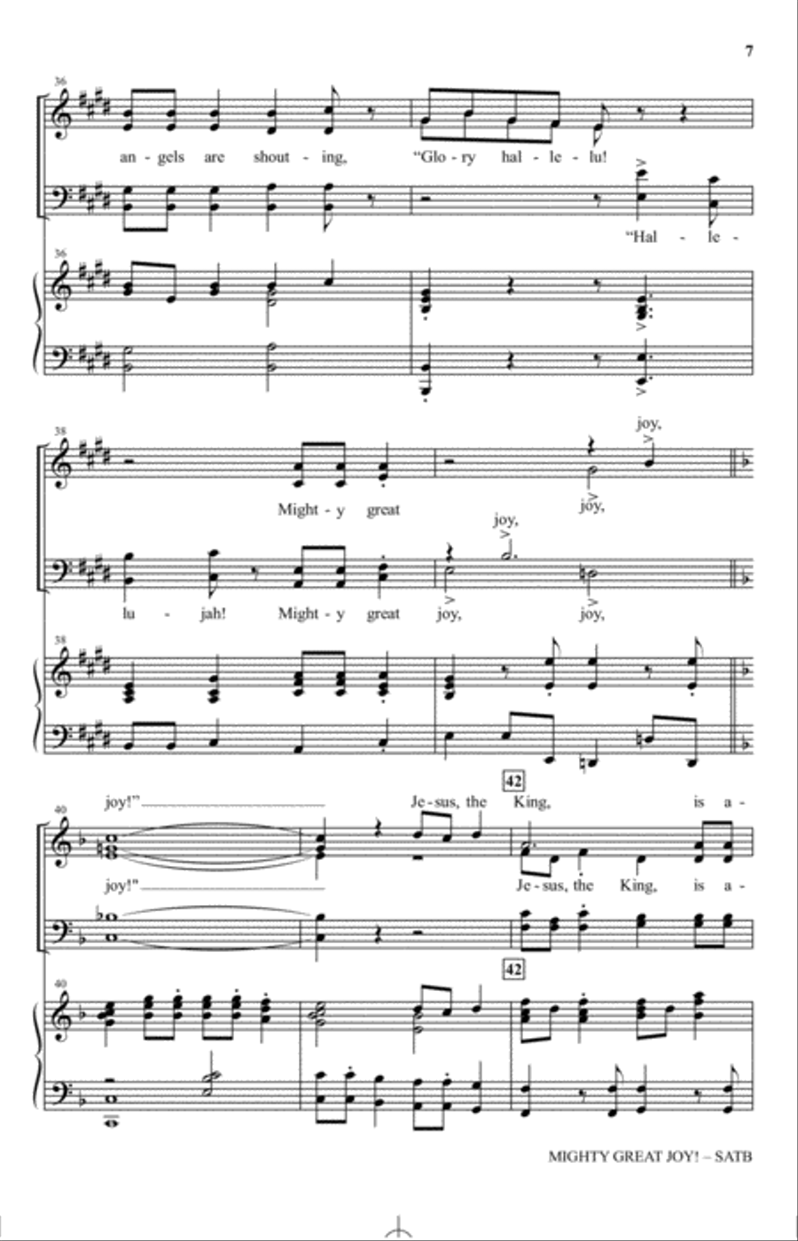 Mighty Great Joy! (arr. Patti Drennan) 4-Part scores gallery preview page 6