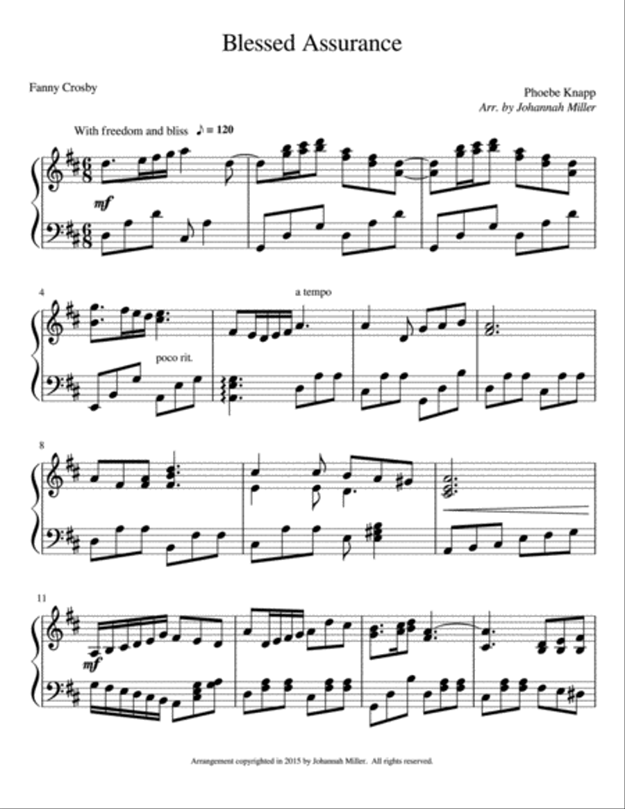 Blessed Assurance Piano Solo scores gallery preview page 1