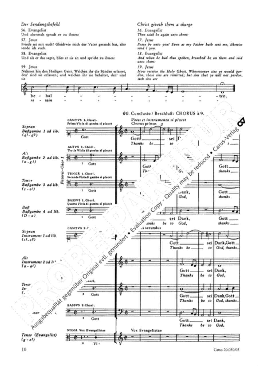 Account of the Resurrection of Jesus Christ (Historia der Auferstehung Jesu Christi) 4-Part scores gallery preview page 11