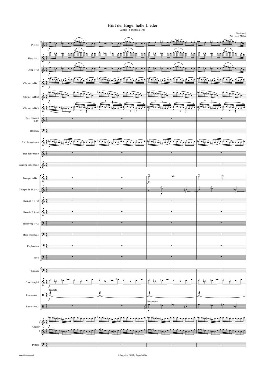 Gloria in excelsis Deo (Hört der Engel helle Lieder) Concert Band scores gallery preview page 3