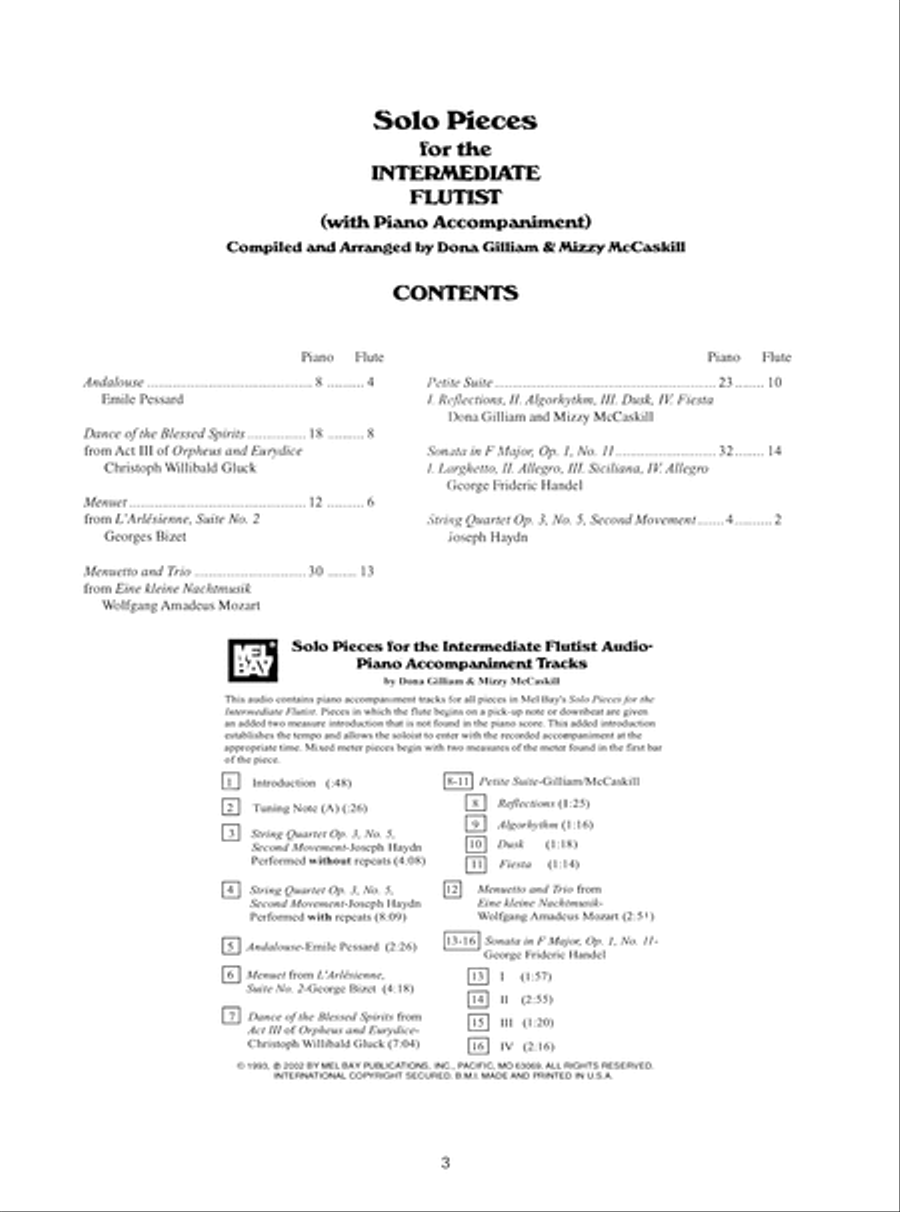 Solo Pieces for the Intermediate Flutist