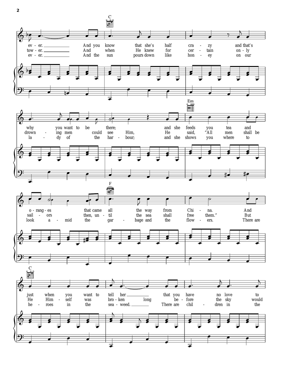 Suzanne Piano, Vocal, Guitar scores gallery preview page 2