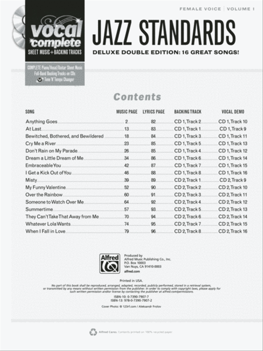 Vocal Complete -- Female Voice Jazz Standards Piano, Vocal, Guitar scores gallery preview page 4