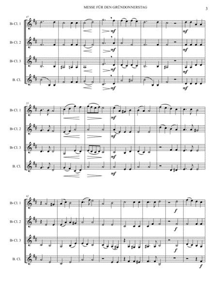 Messe für den Gründonnerstag for Clarinet Quartet