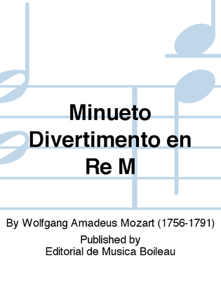 Book cover for Minueto Divertimento en Re M