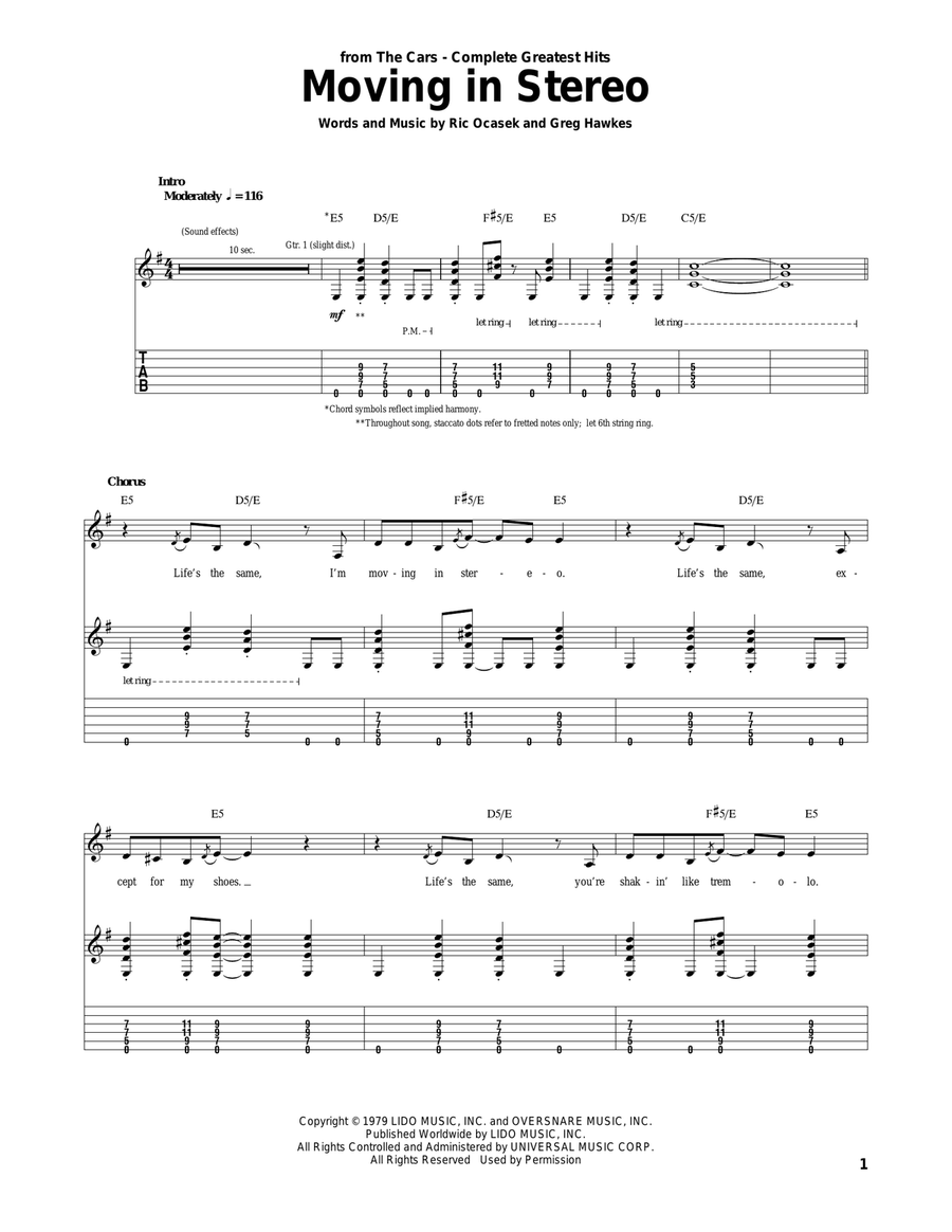 Moving In Stereo Acoustic Guitar scores gallery preview page 1