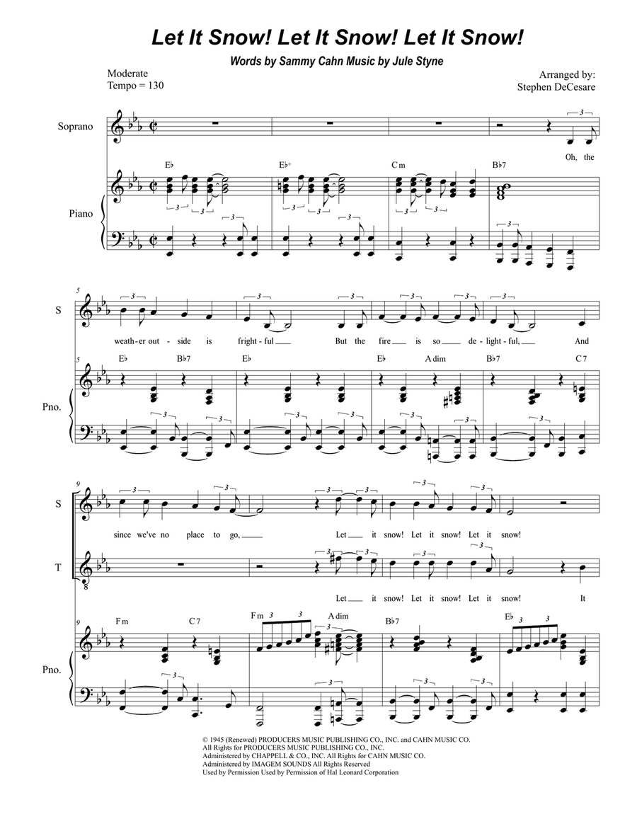 Let It Snow! Let It Snow! Let It Snow! Vocal Duet scores gallery preview page 1
