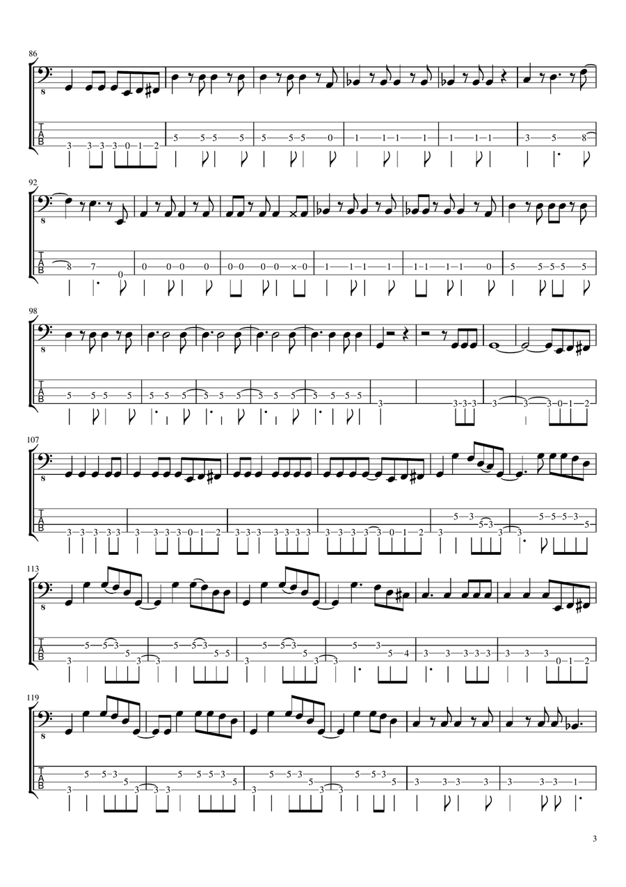Burn Guitar Tablature scores gallery preview page 3
