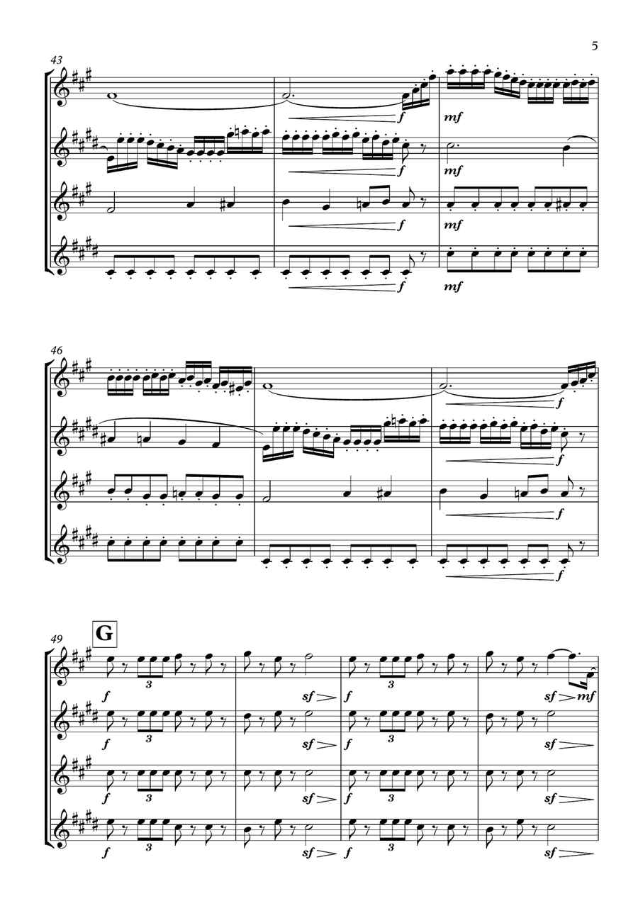 La suite de El cascanueces - 2. Marcha Woodwind Quartet scores gallery preview page 5