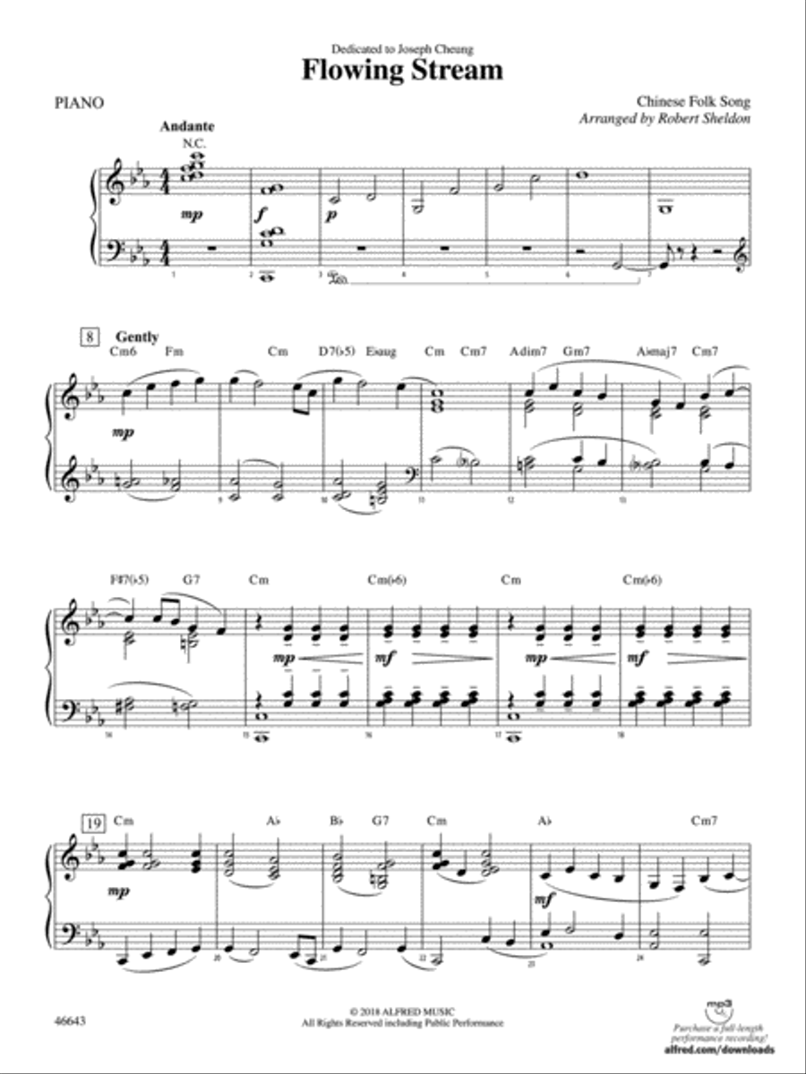 Flowing Stream: Piano Accompaniment Concert Band scores gallery preview page 1