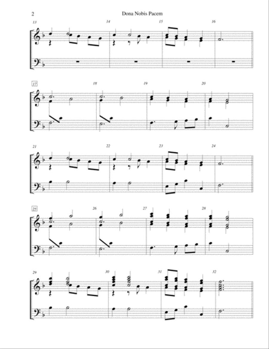 Dona Nobis Pacem (Give Us Peace) - for 3-octave handbell choir 3-Octaves scores gallery preview page 2