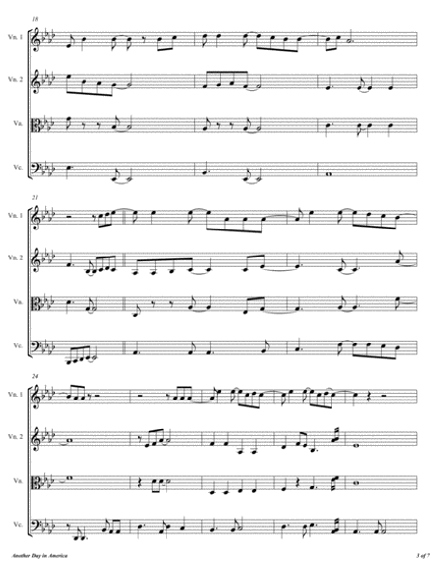 Another Day In America String Quartet scores gallery preview page 4