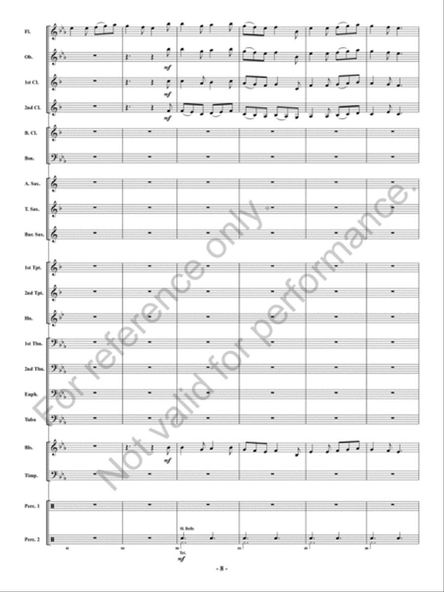 Festival of Carols in 6/8 Time Concert Band scores gallery preview page 9