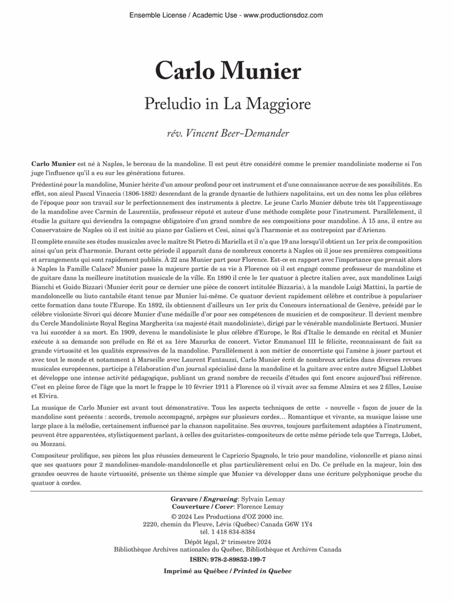 Preludio in La Maggiore Mandolin scores gallery preview page 1