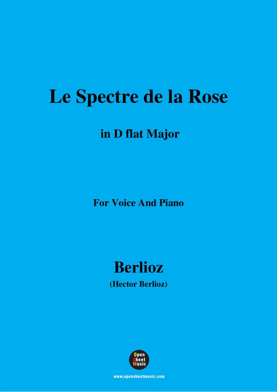 Berlioz-Le Spectre de la Rose in D flat Major,for voice and piano Voice Solo scores gallery preview page 1