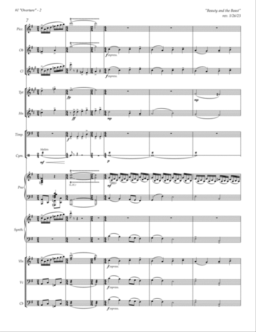 Beauty And The Beast Overture - Score Only by Alan Menken
