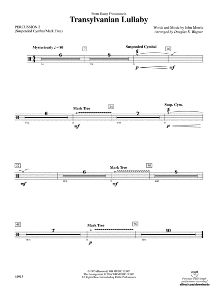 Transylvanian Lullaby: 2nd Percussion Concert Band scores gallery preview page 1
