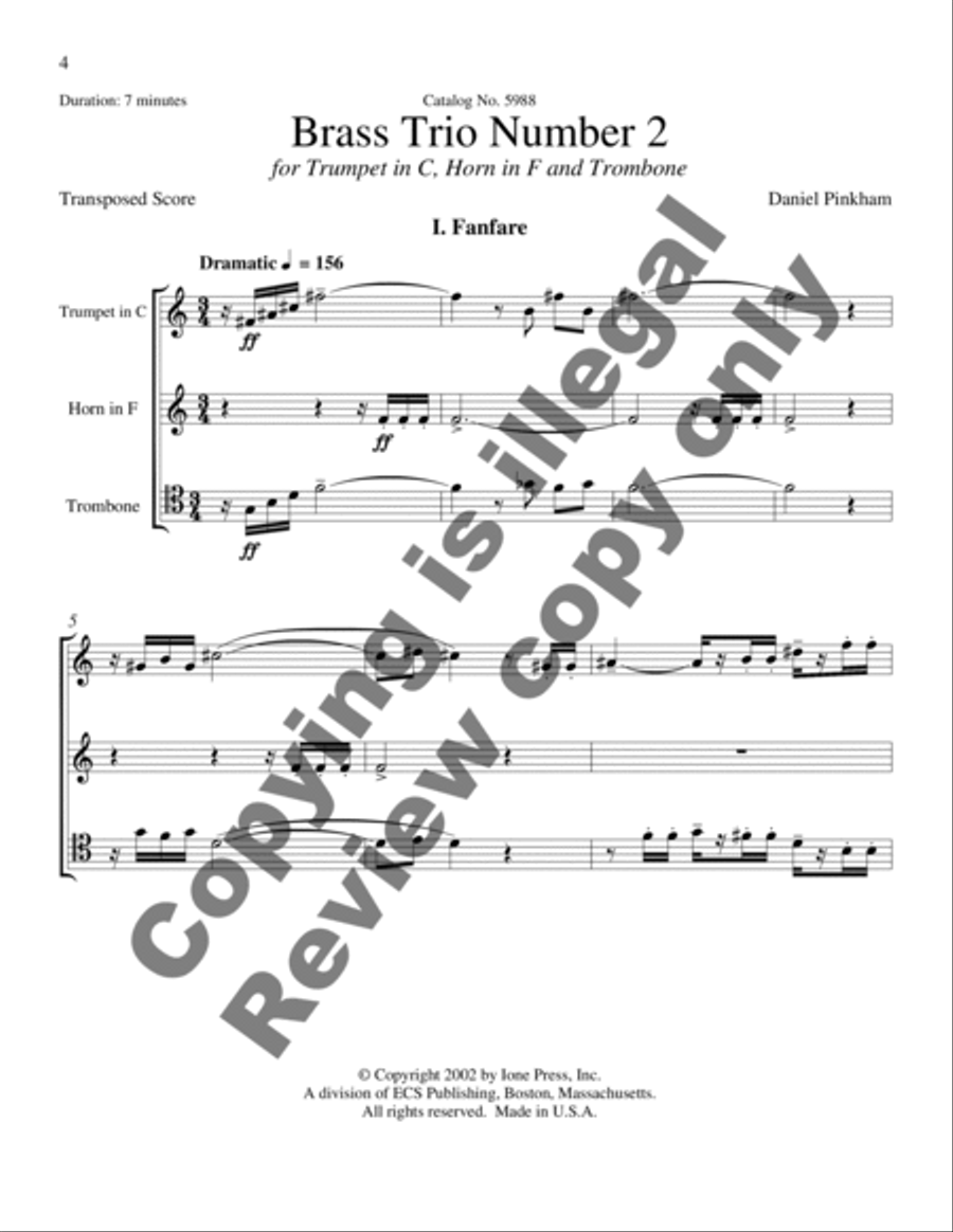 Brass Trio Number Two Brass Trio Number Two Brass Trio scores gallery preview page 7