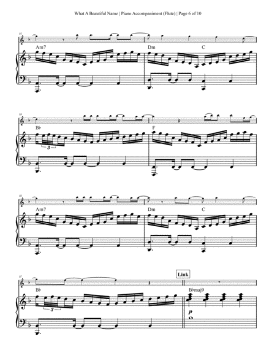 What A Beautiful Name Flute Solo scores gallery preview page 6