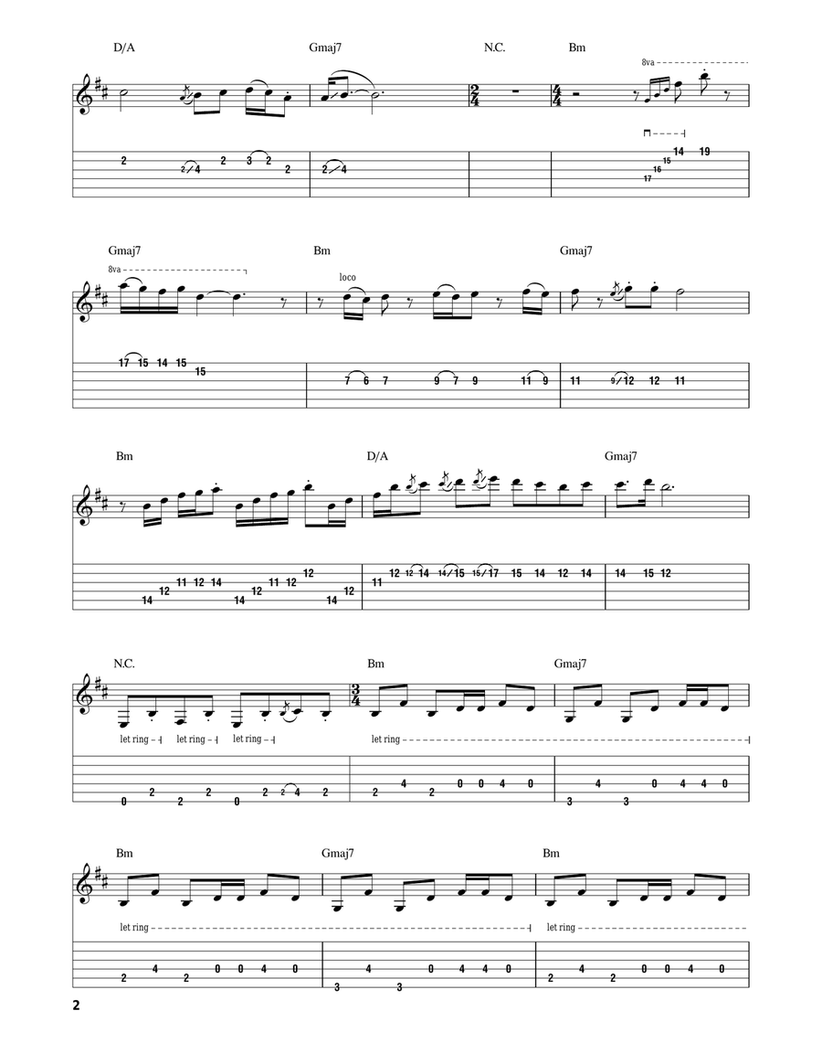 Metallica one store guitar notes