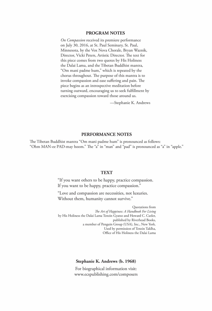 On Compassion Divisi scores gallery preview page 1