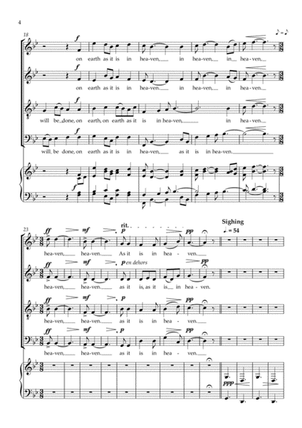 Our Father for SATB choir and piano image number null