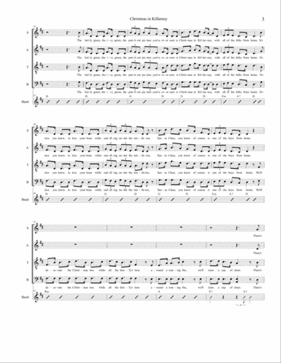 Christmas In Killarney 4-Part scores gallery preview page 3