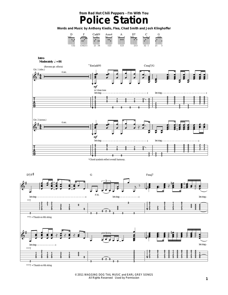 Police Station Acoustic Guitar scores gallery preview page 1