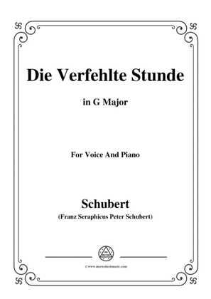 Schubert-Die Verfehlte Stunde,in G Major,for Voice&Piano