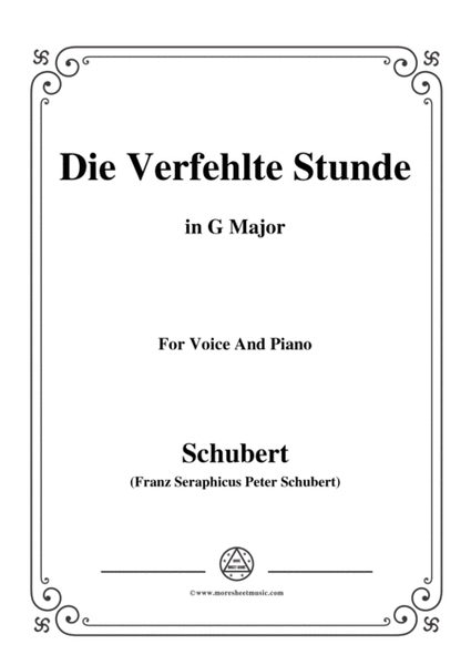 Schubert-Die Verfehlte Stunde,in G Major,for Voice&Piano image number null