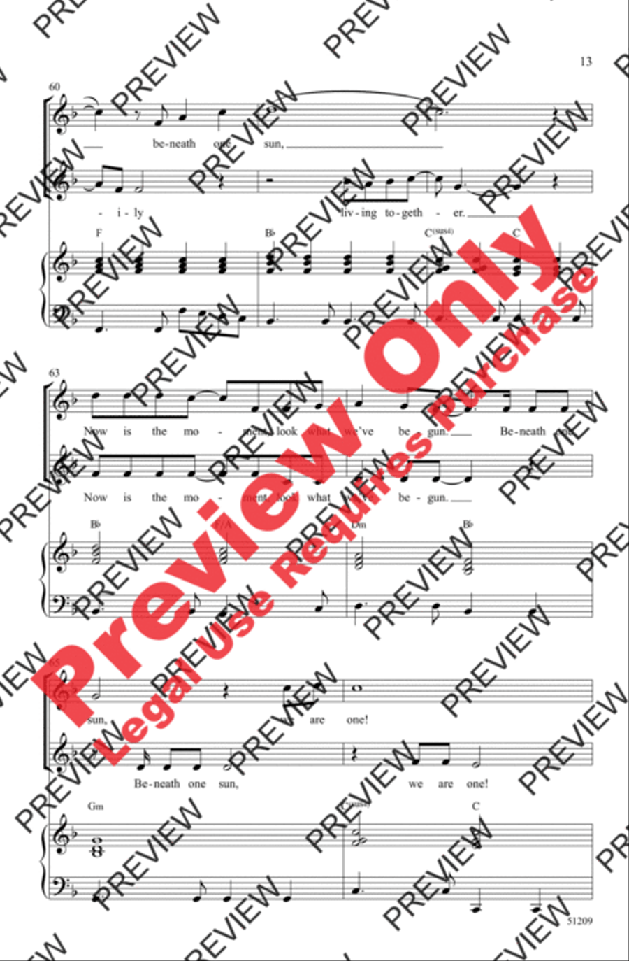 Beneath One Sun 2-Part scores gallery preview page 13