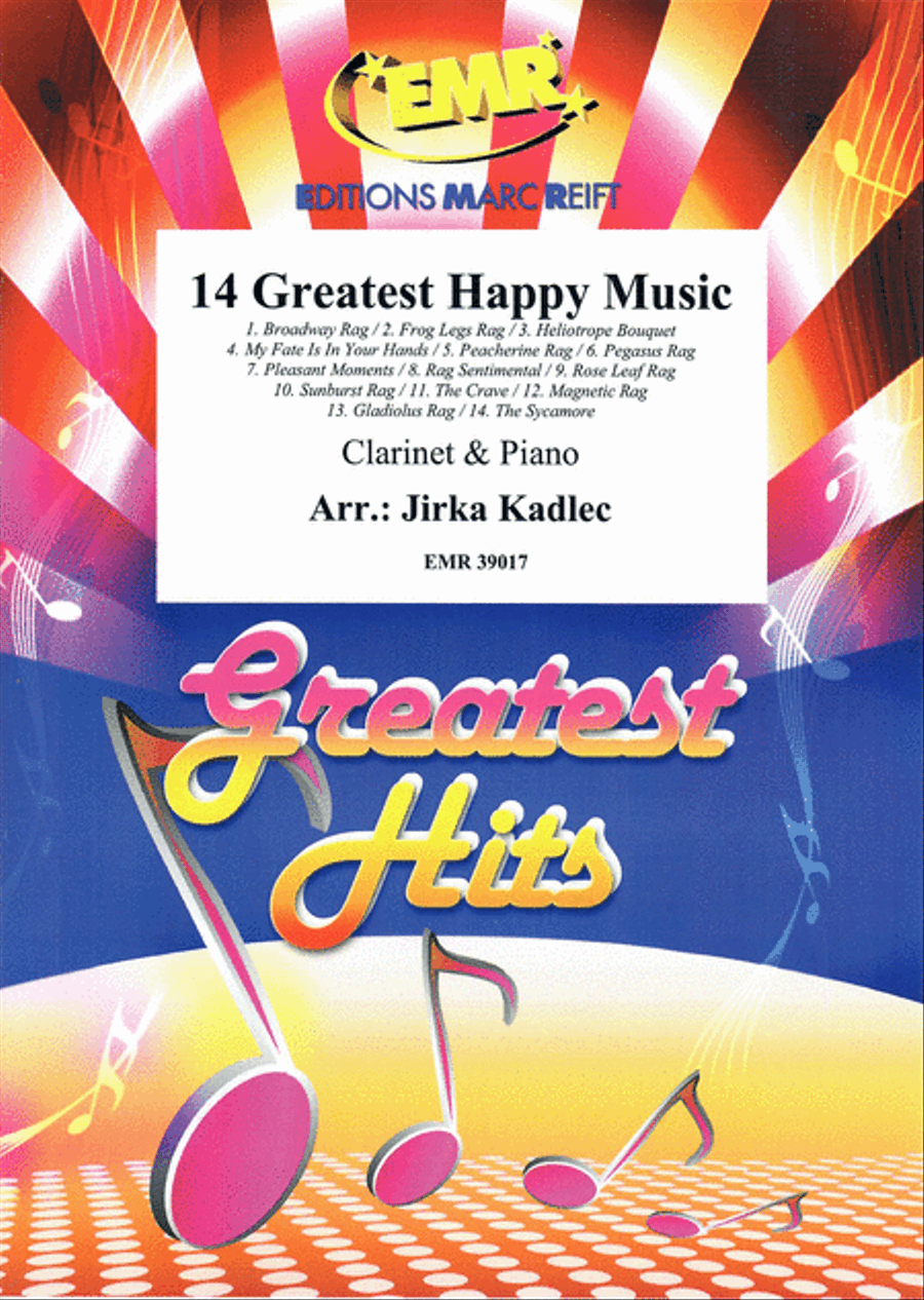 14 Greatest Happy Music Clarinet Solo scores gallery preview page 1