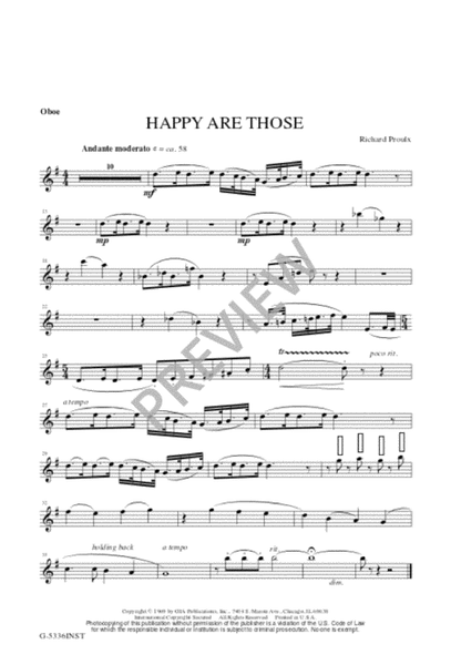 Happy Are Those - Instrument edition