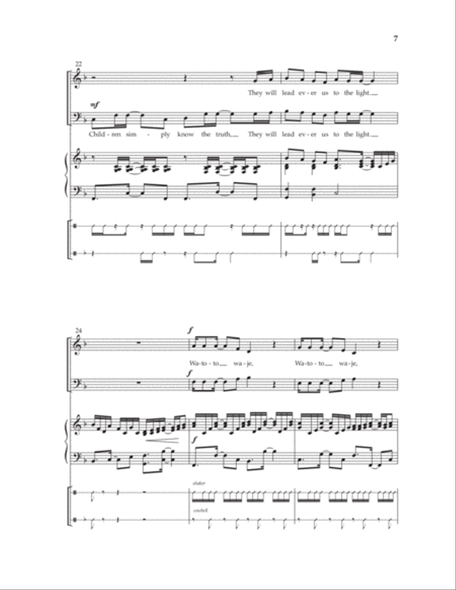 Watoto Waje (Let The Children Come) 4-Part scores gallery preview page 6