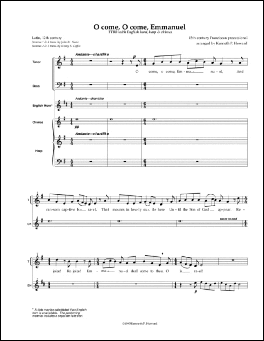 O Come, O Come Emmanuel O Come, O Come Emmanuel TTBB scores gallery preview page 1