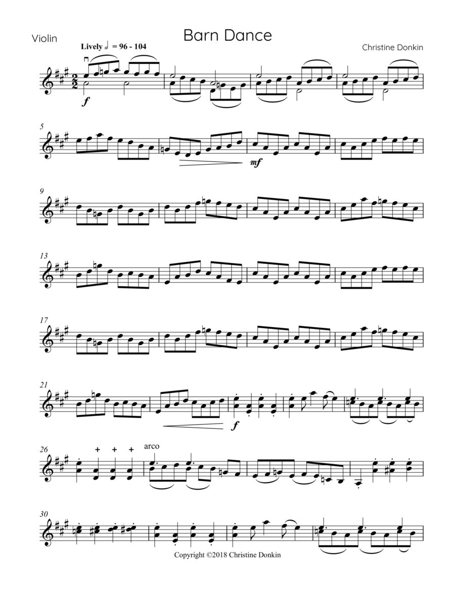 Barn Dance Violin Solo scores gallery preview page 1