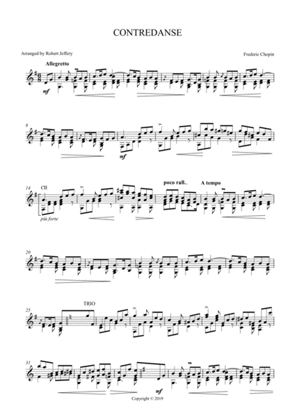 Chopin - Contredanse for solo guitar image number null
