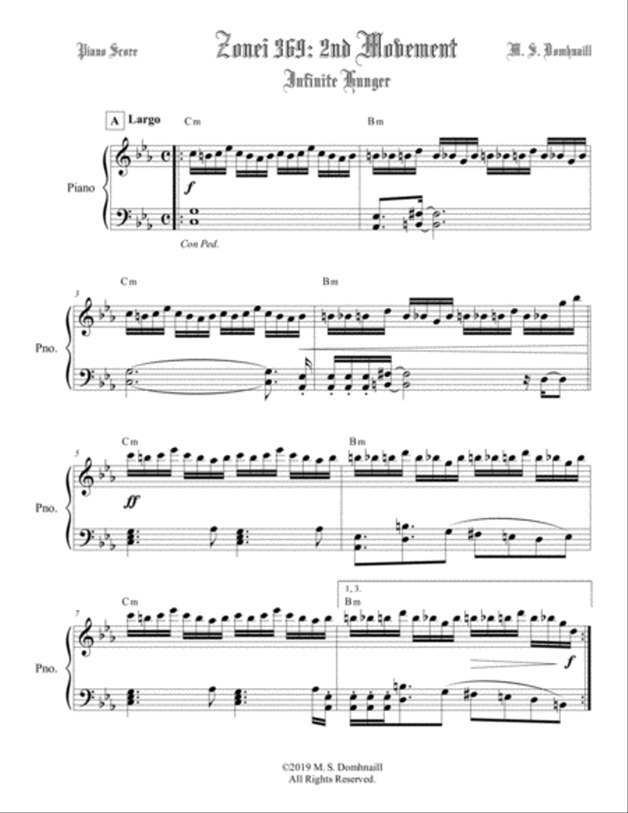 Zonei 369: 2nd Movement - Infinite Hunger - Piano Score Piano Solo scores gallery preview page 2