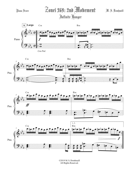 Zonei 369: 2nd Movement - Infinite Hunger - Piano Score image number null
